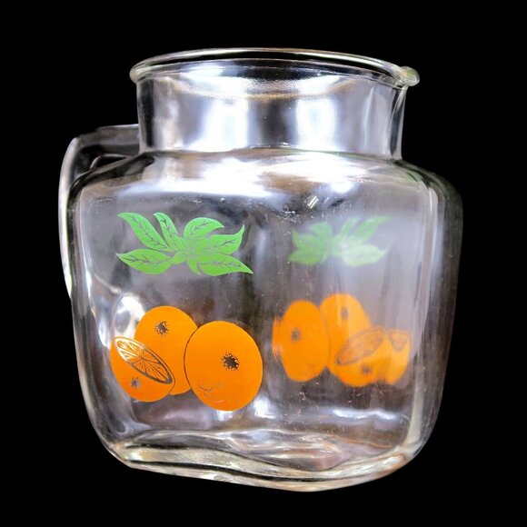 Federal Glass Orange Juice Carafe Vintage Mid-Century Square Glass Pitcher - Picture 2 of 5